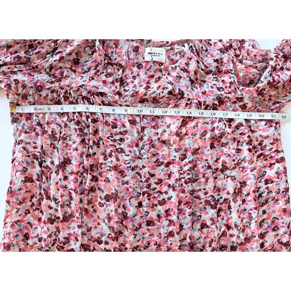 NWT Isabel Marant Étoile Daytonea Floral Long Sleeve Blouse in Raspberry & Ecru - Picture 15 of 16